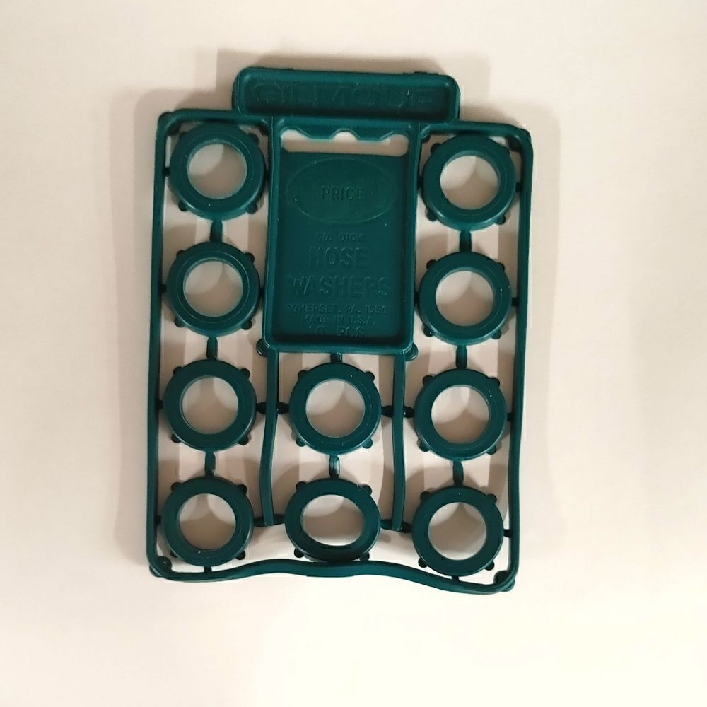 GILMOUR GREEN HOSE WASHERS. 10 PER PACK. 200 TOTAL.